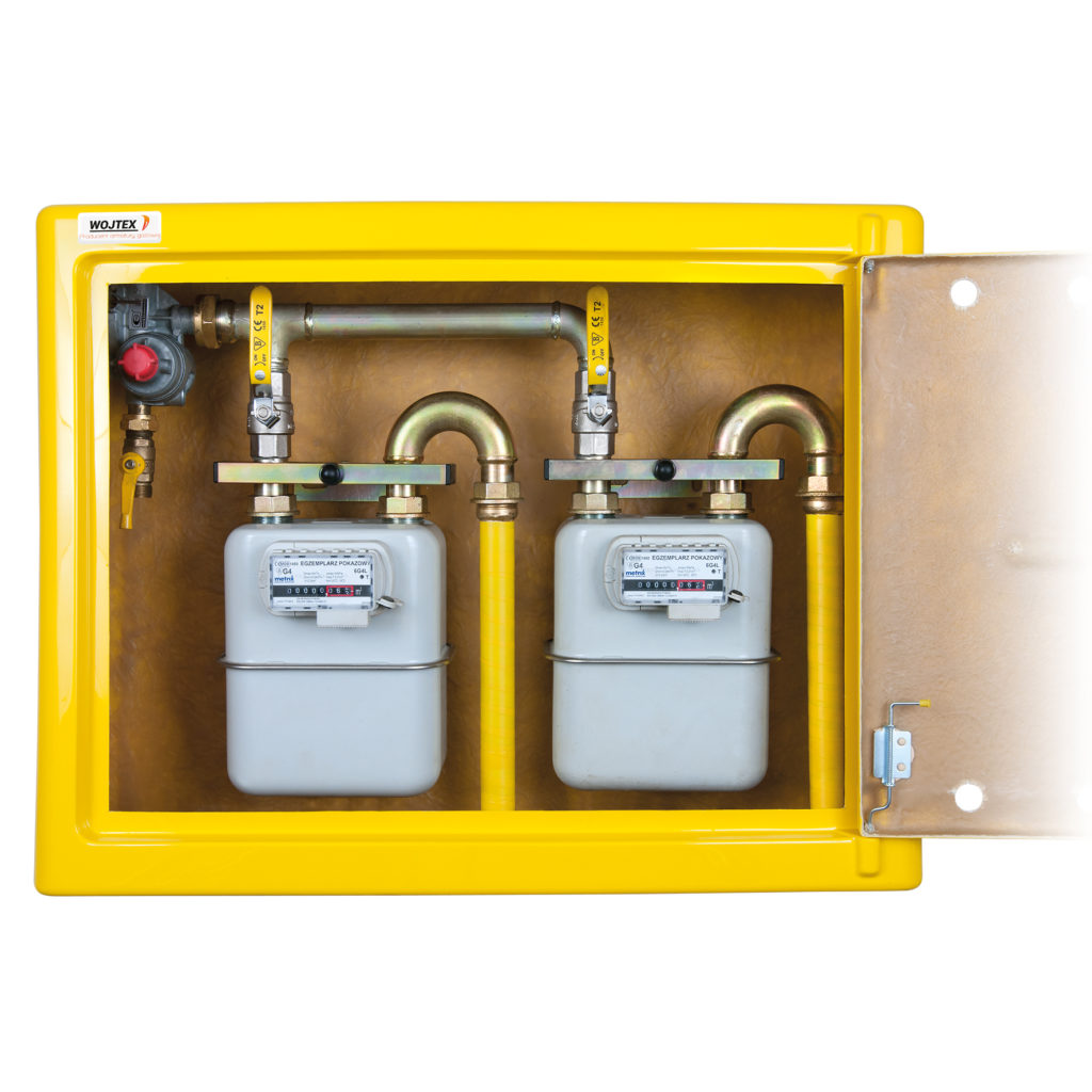 GAS SYSTEM CONNECTION POINT FOR TWO HORIZONTALLY MOUNTED GAS METERS WOJTEX
